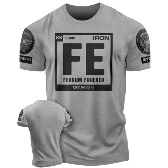 Gymish Ferrum Forever Workout T-Shirt for Men, Funny Gym Shirts, Lifting T-Shirt, Deadlift Tee, Men's Gym Shirt, Workout Tops, Powerlifting & Bodybuilding Tee