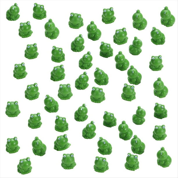 100 Piezas Mini Rana Decoración de Jardín Figuras de Rana Verde Decoración del Hogar en Miniatura Pequeñas Ranas de Plástico Decoración de Jardín de Hadas