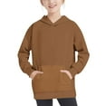 thumbnail image 6 of CLOISE Girls Hoodie Boys Toddler Long Sleeve Hooded Sweatshirt Tops with Pocket Color Block Outfits Fall Winter Clothes Brown 4T, 6 of 7