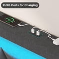 thumbnail image 4 of Afuhokles Full Bed Frame with LED Lights Headboard, 4 Drawers, 2 USB Charging Station, Upholstered Platform Bed, Dark Gray, 4 of 7