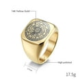 thumbnail image 3 of Solomon Kabbalah Seal Men Rings 14K Yellow Gold Women Jewelry Vintage Punk Rock Cool Stuff Fashion Accessories Gift, 3 of 7