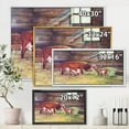 thumbnail image 4 of Designart 'Newborn Twin Calves With Cow At The Farm' Farmhouse Framed Canvas Wall Art Print, 4 of 5