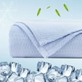 thumbnail image 5 of REGALWOVEN Bamboo Viscose Cooling Blanket All Seasons Breathable for Hot Sleepers for Bed, Sofa Light Blue King, 5 of 8