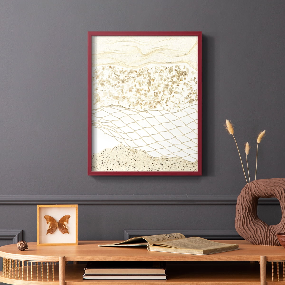 Coast Away I Framed Print in Red Solid Wood Framed Print No Nail Hanging