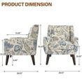 thumbnail image 2 of UIXE Floral Accent Chairs Linen Fabric Armchair for Living Room Bedroom Side Sitting for Home Office, Pattern Leaf, 2 of 7