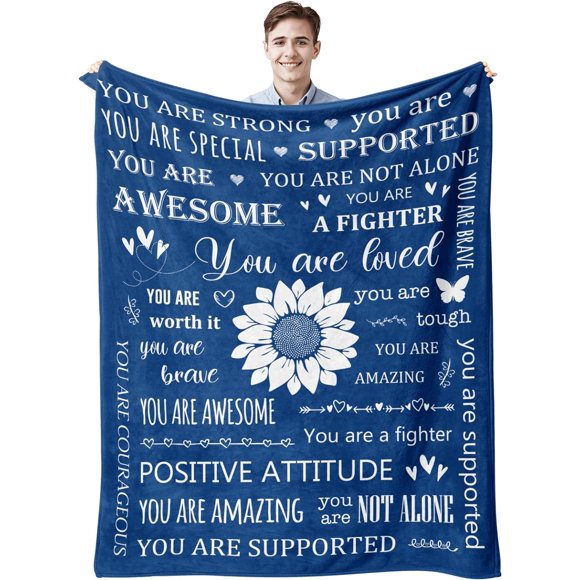 XZYG Get Well Soon Gift Baskets for Men After Surgery Sympathy Gift Recovery/Inspirational/Thinking of You/Relaxation Relaxing Stress Relief Gifts for Women Blue Blanket(60*80inch)