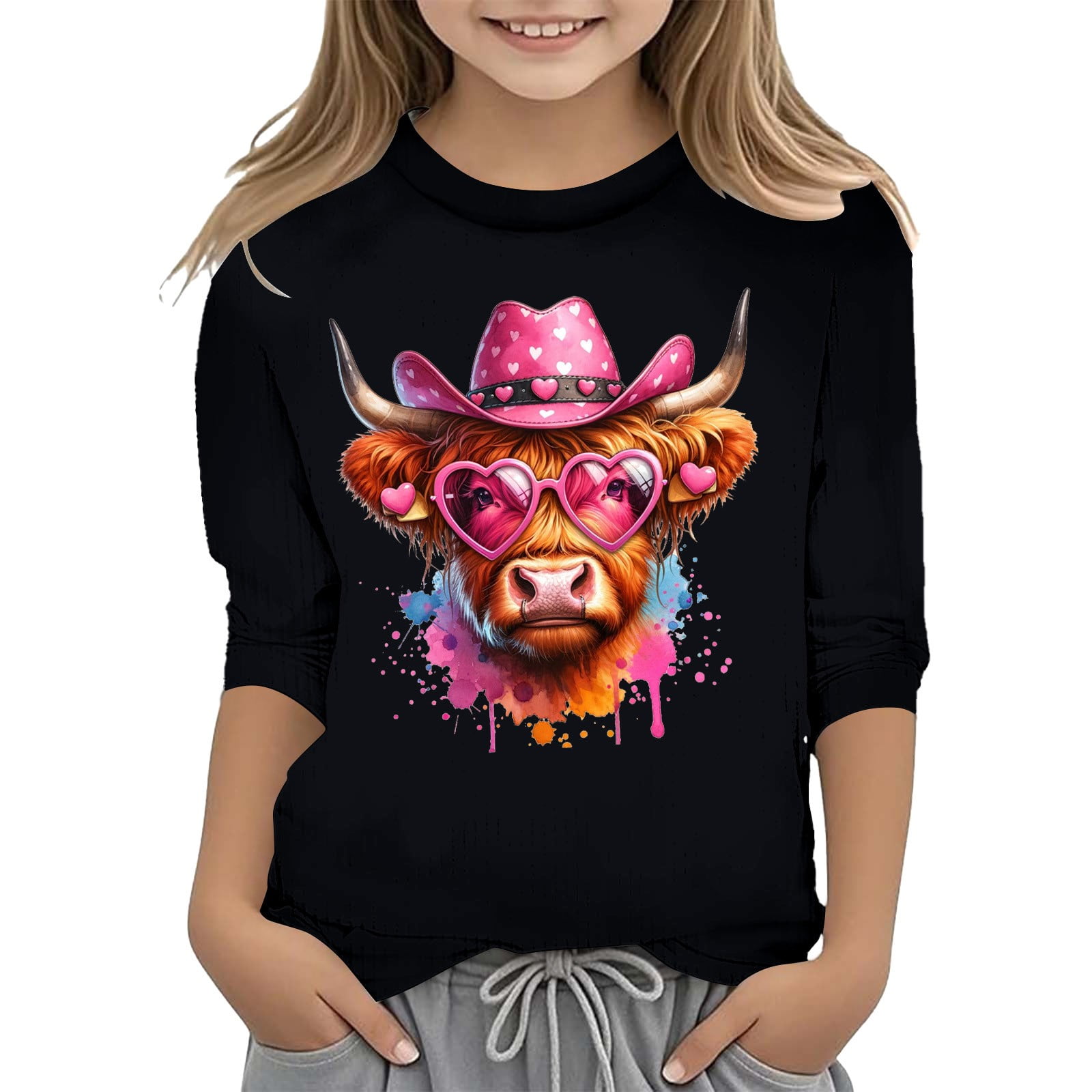 TZEWGL T-Shirts pour Nouveau-Né Imprimé Col Rond Manches Courtes Courtes Raccourcies Blouse pour Bébé Taille 7-8T