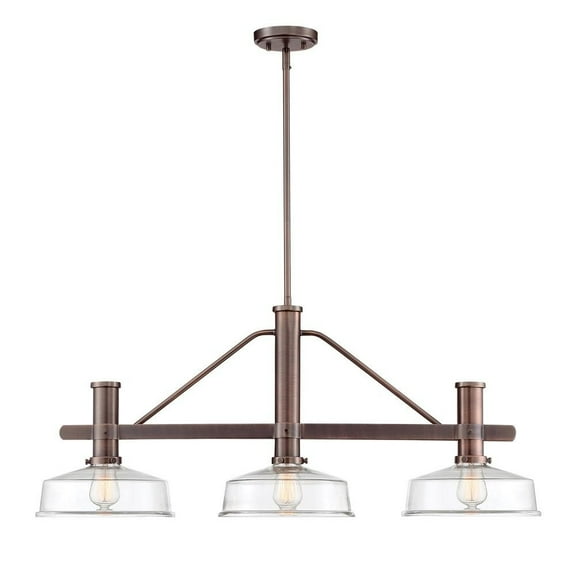 Designers Fountain Carson Satin Copper Bronze 3 Light Island Pendant, 96538-SCB
