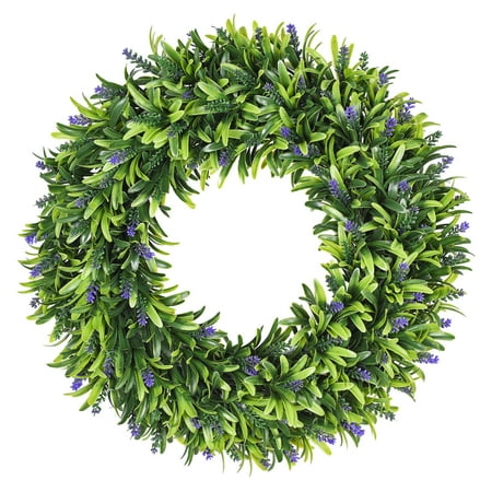 Coolmade Artificial Lavender Wreath, 16