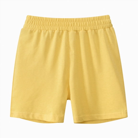 Splozh Kids Boys Shorts Casual Solid Stretch Basic Summer Basketball Boys Little Kids Shorts Boys Solid Shorts,Yellow,4-5 Years