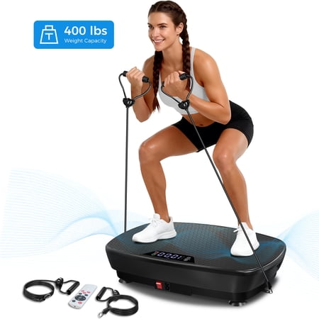 Tomile Vibration Plate Exercise Machine for Home Fitness, Whole Body Vibrate Plate, 400 Lbs Capacity with Resistance Band