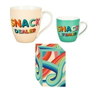 Mommy and Me Ceramic Cup Gift Set, 17oz. & 7oz., Snack Dealer/Snack Stealer