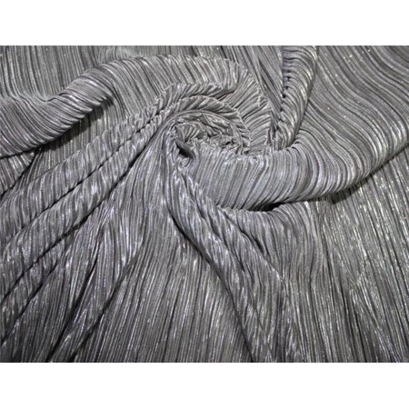 Grey x Silver Lurex Pleated Fabric ~ 58quot; wide