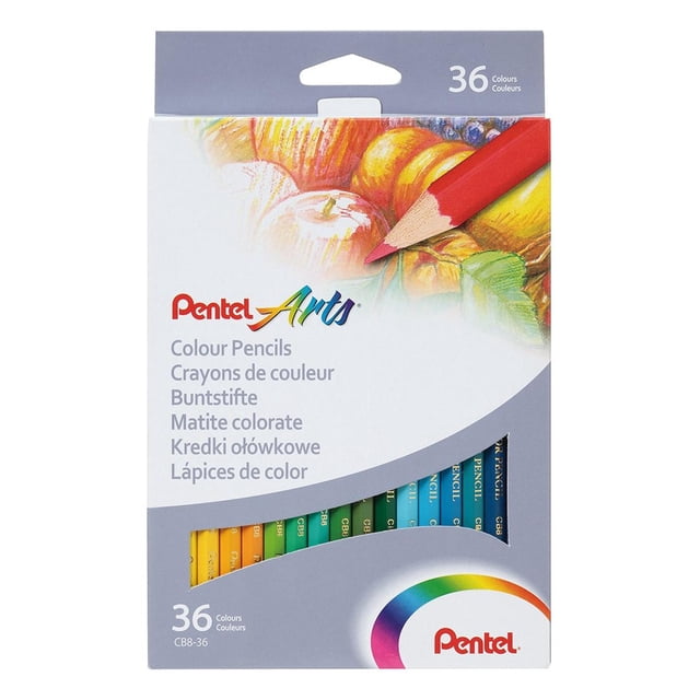 Lápices de Colores Pentel Arts Madera Resistentes Estuche 36 Piezas