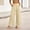 Beige, variant on Womens Spring Summer Soft Flowy High Waist Pull On Straight Wide Leg Stretch Drape Dress Pants with Button White