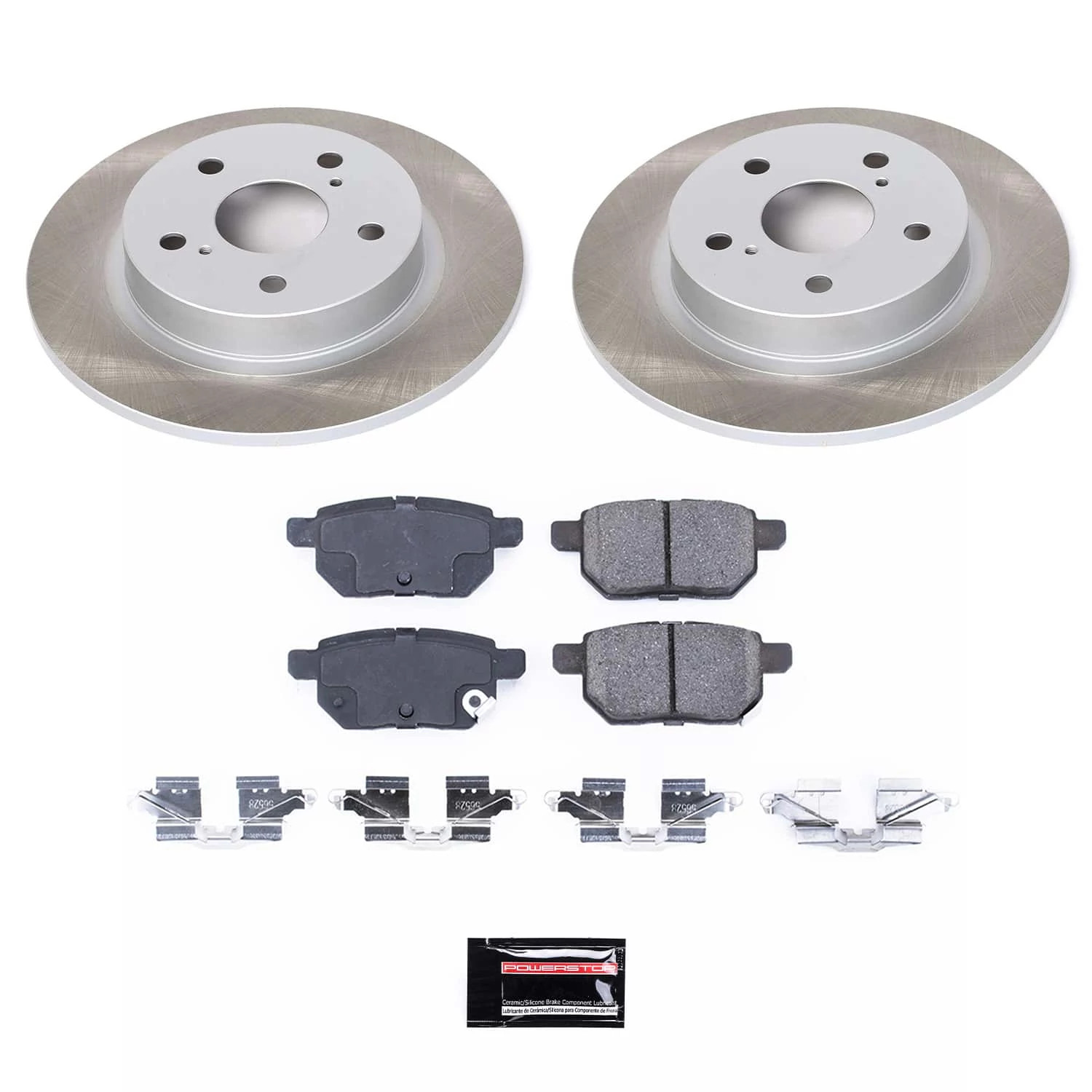 PowerStop Rear Semi-Coated Rotor and Low-Dust Ceramic Brake Pad Kit SC6097