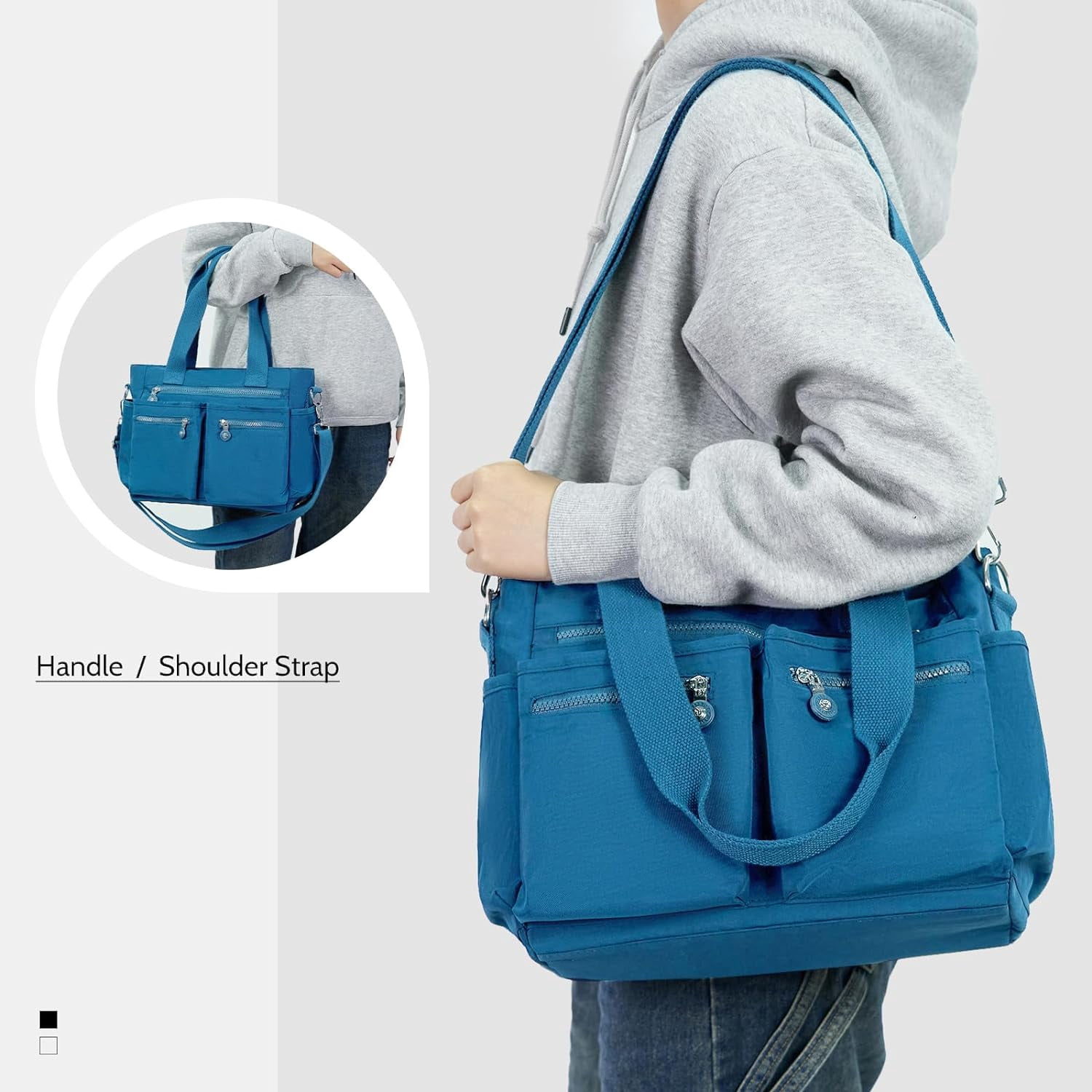Tote Bag for Women Canvas Tote Bags Handbags for Women Crossbody Bag with Multiple Pockets