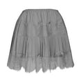 thumbnail image 5 of Abomasnow Women Lace Half Slip Skirts Low Rise Pleated Ruffle Layered Lace Trim Mini Skirt Layered Flowy Short Skirts Underskirt, 5 of 6