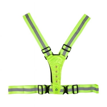 Reflective Vest,Adjustable,High Visibility Vest,Safety Vest with 8 LED Lamps, High Visibility for Jogging Running Green