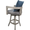 thumbnail image 2 of Swivel Wood Bar Stool 30" Seat - Kadir - Gray Vinyl - Beige - Blue Pillow, 2 of 4