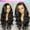 Black, variant on Front Lace Long Wavy Synthetic Wig for Women with Center Part Natural Looking Hair Replacement