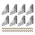 thumbnail image 1 of Unique Bargains Lot de 8 Équerres d'Angle 66x66 mm Supports de Jonction avec Vis Argent, 1 of 7