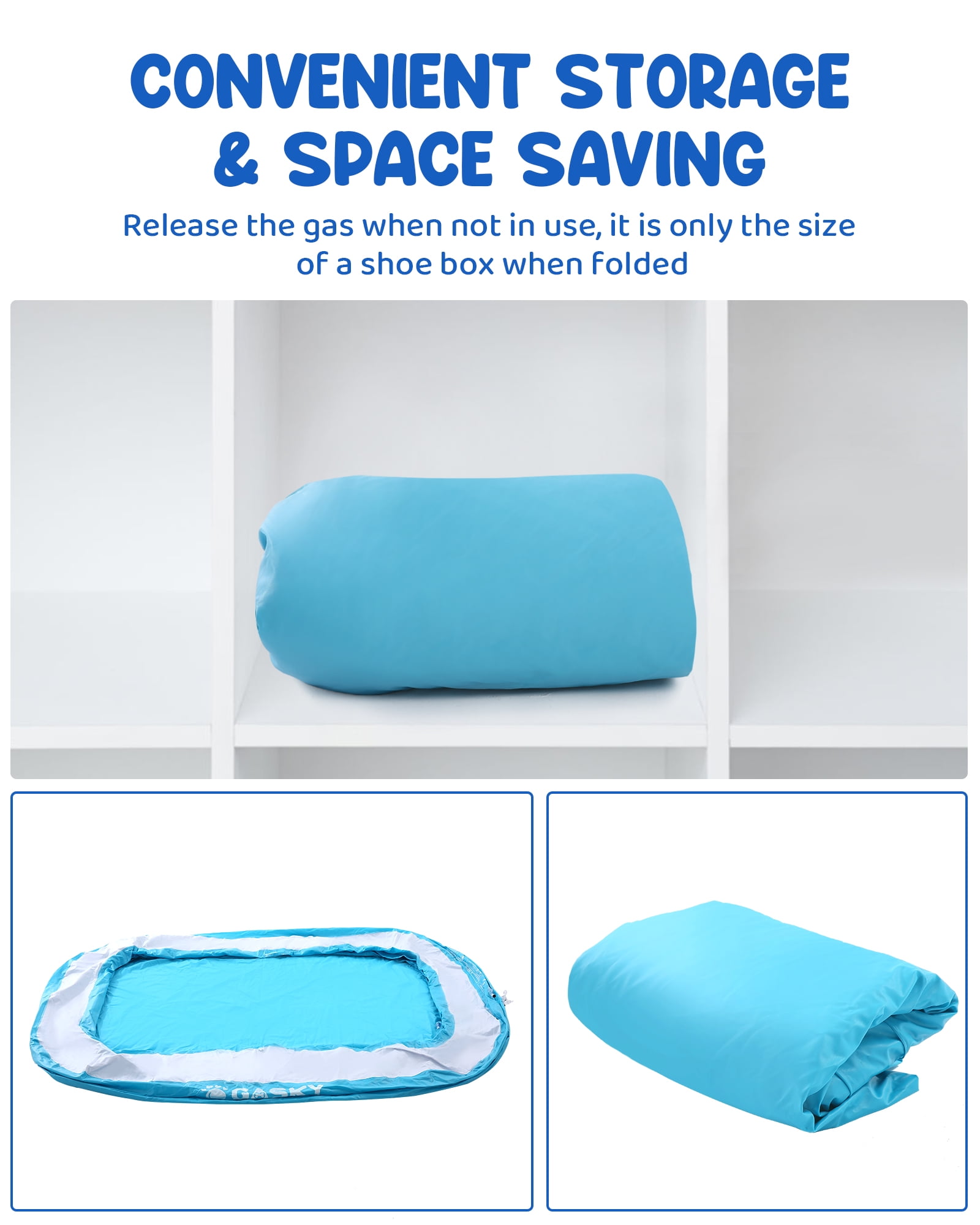 Naipo 95In Inflatable Swimming Pool Family Inflatable Pool Full-Sized Blow Up Pool Square Easy Set 95''*56''*22'' For Summer Play