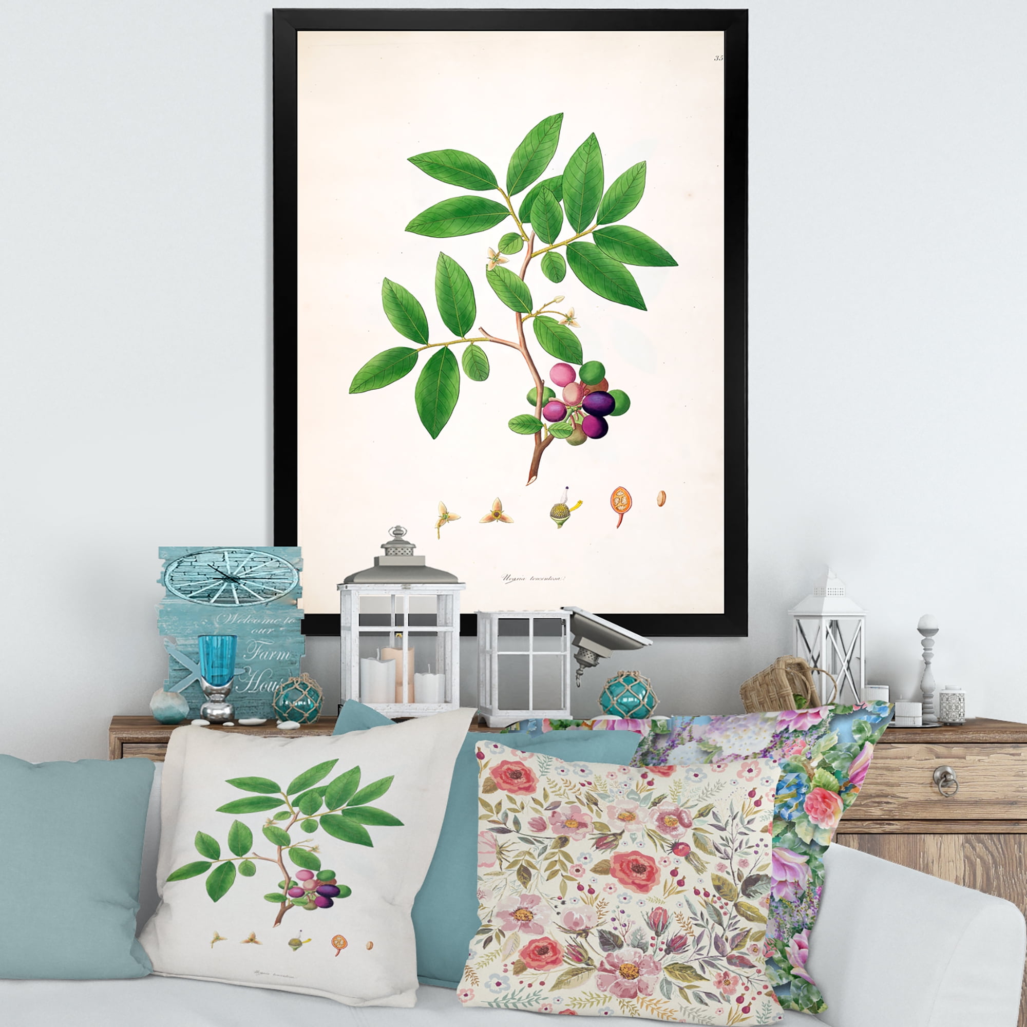 Designart 'Ancient London Plants XI' Farmhouse Framed Art Print