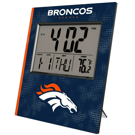 Keyscaper Denver Broncos Cross Hatch Digital Desk Clock