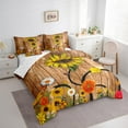 thumbnail image 3 of Wildflower Sunflower Comforter Set King 7 Piece Farmhouse Floral Bed in a Bag,Rustic Cabin Decor Flower Bedding Set with 1 Fitted Sheet,1 Flat Sheet,2 Pillowcases,2 Throw Pillow Covers, 3 of 5