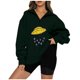 thumbnail image 1 of Moda mujer Casual estampado cuello vuelto manga larga suelta camiseta otoño blusa pulóver Tops Pompotops  FGAJ21915, 1 of 6