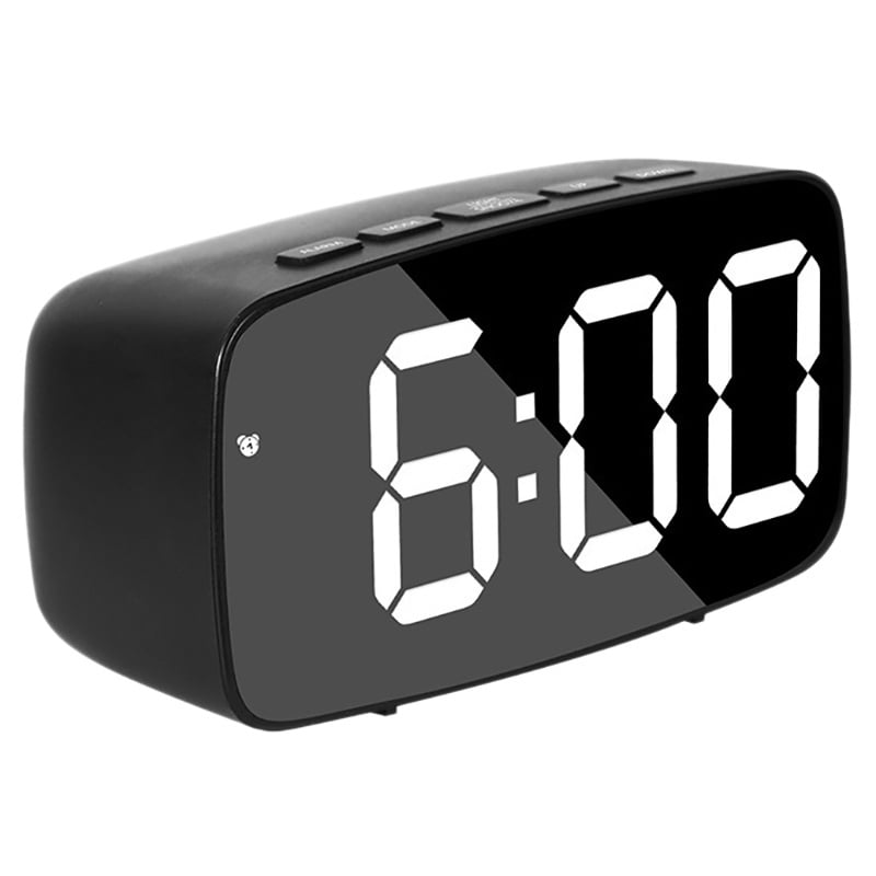 Smart Digital Alarm Clock Bedside,White LED Travel USB Desk Clock with  12/24H Date Temperature Snooze for Bedroom,Black - Walmart.com