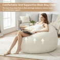 thumbnail image 7 of LinkRomat Large Bean Bag Chair with Memory Foam, Lounger with Removable Fluffy Cover, Filler Included, for Living Room, Bedroom & Dorm（3.5FT White）, 7 of 7