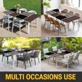 thumbnail image 5 of Brown Black Table Cloths for 6 Foot Rectangle Tables, Modern Abstract Art Farmhouse Striped Patio Waterproof Elastic Fitted Tablecloths, Washable Rectangular Table Cover for Camping, 5 of 8
