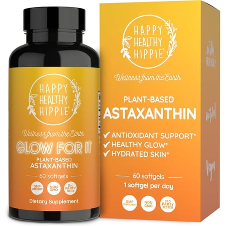 Astaxanthin Supplement 12mg | Plant-Based Antioxidant for Skin Hydration, Elasticity & Radiant Glow | From Algae Extract | Non-GMO, Vegan, Made in USA | 2 Month Supply, 60 Softgels