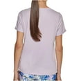 thumbnail image 3 of Calvin Klein Women's Soft Crew Neck Rolled Sleeve Graphic Logo T-shirt (City Tag Orchid, XS), 3 of 4