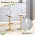 thumbnail image 4 of StnTalk Adjustable Swivel Bar Stools with Backs, Set of 2 Clear Barstool with Footrest, Modern Counter Height Chairs with White PU Cushion & Gold Metal Legs for Kitchen Island Bar Pub, 4 of 7