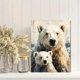 thumbnail image 2 of Qisvanset 12x16 Inch Polar Bear and Cub Canvas Wall Art, Arctic Wildlife Print Ready To Hang Home Wall Decor, 2 of 8