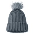thumbnail image 2 of Holzkary Winter Hats for Men Women Fleece Lined Beanie Warm Cuffed Soft Knit Outdoor Skull Cap Womens Winter Knitted Hat with Faux Pom Warm Knit Cap for Women Dark Grey One Size, 2 of 7