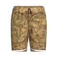 thumbnail image 4 of Naloa World Map1 Men's Short Pajama Pants, Lounge Comfort Shorts with Elasticized Waistband and Side Pockets - Small, 4 of 9