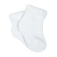 thumbnail image 6 of Gerber Baby Neutral White Terry Bootie Wiggle Proof Socks, 4-Pack, Sizes Newborn - 0/6 Months, 6 of 7