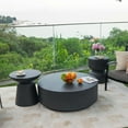 thumbnail image 3 of Elementi Rome Coffee Table End Table Set of 3 for Indoor Outdoor Patio Tables Outdoor Furniture Coffee Table Set Side Table Living Room Furniture Center Table Nightstand Concrete, Slate Black - Round, 3 of 7