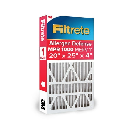filtrete 20x25x4 hvac furnace air filter mpr 1000 merv 11 allergen defense 1 filter