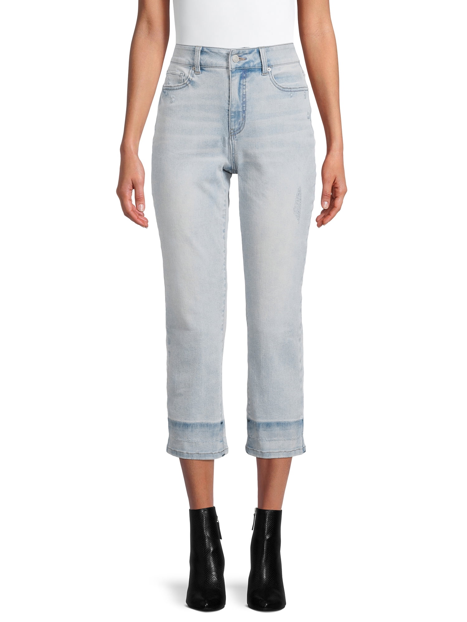 Time and Tru Women's High Rise Straight Crop Jean 