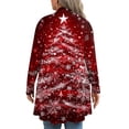 thumbnail image 4 of Women's Fall and Winter Fashion Casual Print Long Sleeve Mid-Length Cardigan Jacket, Christmas Theme for Holiday Season,Deep Red,4XL, 4 of 6