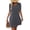 Dark Gray, variant on Women's Textured Round Neck Short Sleeve Mini Dress with Subtle Sheen and Stretch 65% polyester 30% viscose 5% elastane