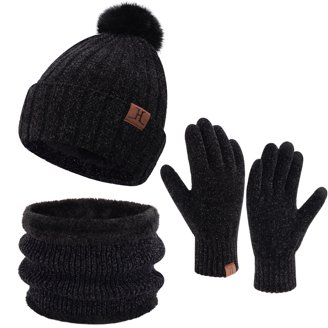 Winter Beanie Hat Scarf Gloves Set for Women, Womens Beanie  display picture 1