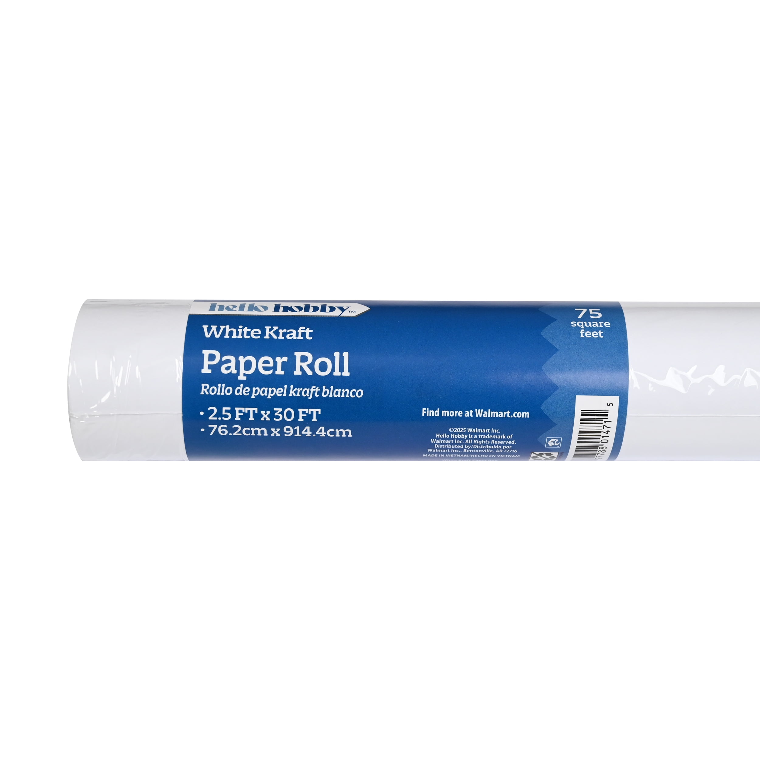 Hello Hobby Kraft White Paper Roll, 2.5 ft x 30 ft