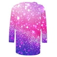 thumbnail image 5 of Cavosen Women's 3/4 Sleeve Shirts and Blouses Gradient Sparkly Glitter Shiny Print T-Shirts Crewneck Loose Tops Dressy Fashion Pullover Blouse Flowy Going out Tees Summer XL, 5 of 5
