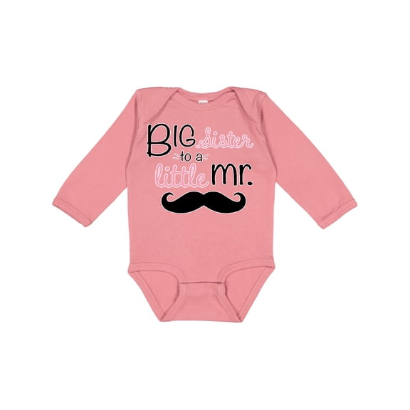 Inktastic Big Sister to a Little Mr. Girls Long Sleeve Baby Bodysuit
